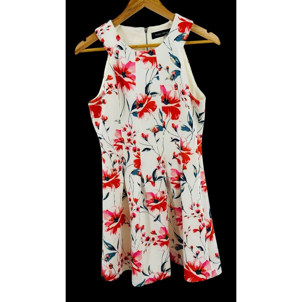 Ivanka Trump Floral Print Scuba Crepe Fit-And-Flare Dress Women's Size 8**‎